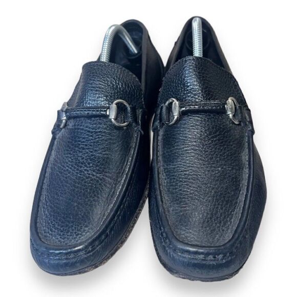 Sandrino by Sandro Moscoloni Black Leather Horse Bit Style Loafers Men's 8.5 - Picture 3 of 11